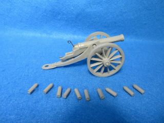 Marx Giant Blue& Gray Playset Firing Gray Cannon With All 10 Shells