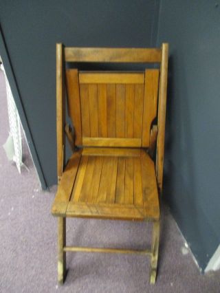 Vintage/antique Wood Slat Folding Chair Built Solid