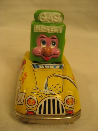 Vintage Marx Tin Litho Friction Nutty Mad Toy Car Gas Pump 4 "