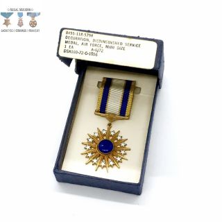 Vietnam War U.  S.  Air Force Distinguished Service Miniature Medal Box Dated 6/72