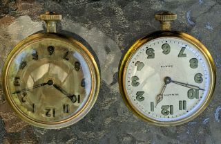 2 Vintage Travel Clock 8 Day - Waltham And Extra