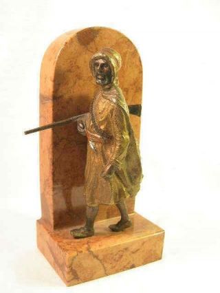 Antique Vienna Bronze Cold Painted Arab Hunter