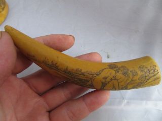 Rare Antique Chinese Hand - Carved Bovine Bone Pendants S73