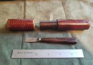 Vintage Surgeons Scalpel In Horn Hollowed Telescopic Case Knife