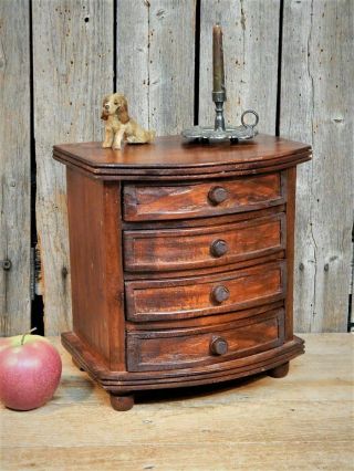 Antique Primitive Old Wood Chest Of Drawers Child Doll Dresser