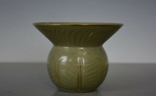 Fine Antique Chinese Celadon Porcelain Vase Well Carved Rare Un2933