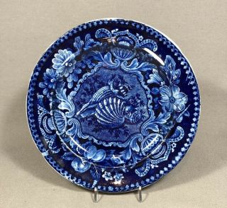 Dark Blue Staffordshire Pottery Joseph Stubbs Pearlware Shell Plate