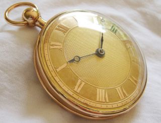 Gorgeous Huge French 18k Gold Verge Fusee 1/4 Repeater Pocket Watch Ca 1825