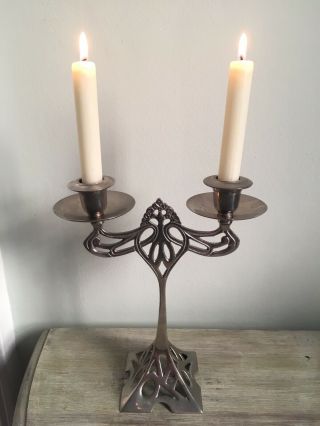 Wmf Jugendstil Art Nouveau Style Metal Candlestick