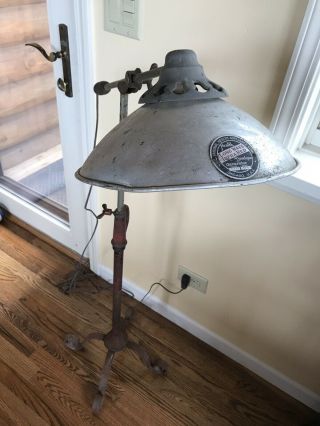 Vintage Infra Red Floor Lamp Light Cast Metal Industrial