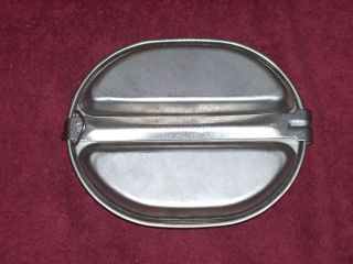 Orig.  Gi Military Stainless Steel Mess Kit Dated 1982