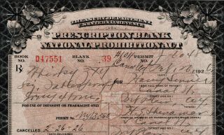 1926 Prohibition Whiskey Sinner Prescription Antique Doctor Fox Pharmacy Bar NY 2