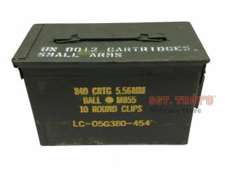 . 50 Caliber 5.  56mm Military Ammo Can M2a1 50cal Metal Ammo Can Box Very Good