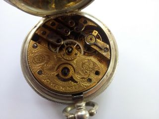 Antique Turkish Ottoman pocket watch.  Silver,  full hunter case.  Not 4