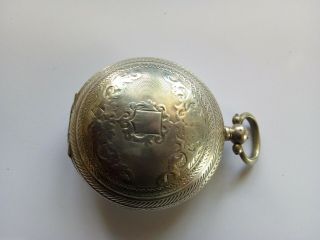 Antique Turkish Ottoman pocket watch.  Silver,  full hunter case.  Not 5