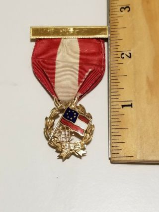 UDC UNITED DAUGHTERS OF THE CONFEDERACY Whitehead Hoag Co 14k GOLD TOP MEDAL PIN 5