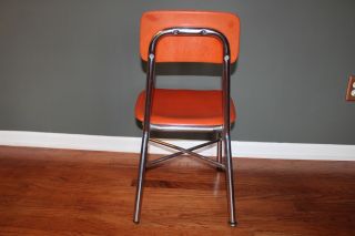 60s Mid Century Modern Heywood Wakefield Hey Woodite Child ' s School Chair Orange 3