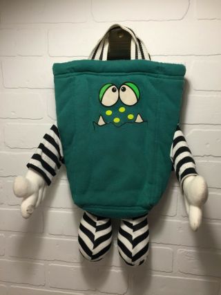 Rare Vintage 1988 Dooffles Fuzzy Face Green Bag Imagination Factory 2