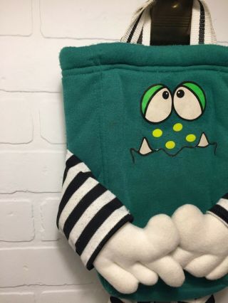 Rare Vintage 1988 Dooffles Fuzzy Face Green Bag Imagination Factory 5