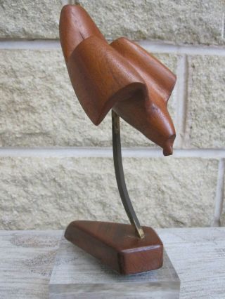 Vintage Modernist Bird Of Prey Sculpture In Teak In Vgc.  Ref 768