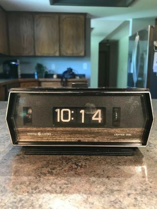 Vintage Flip Alarm Clock General Electric Ge 8141 - 4 Lighted Dial Mid Century