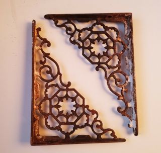 Fantastic Vintage Shelf Brackets Cast Iron / Authentic Antique