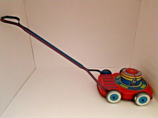 Vintage Tuff Rotor Push Mower Metal Toy Red Handle Awesome Deal