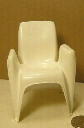 Salesman Sample Miniature Contemporary White Plastic Arm Chair Made In Australia