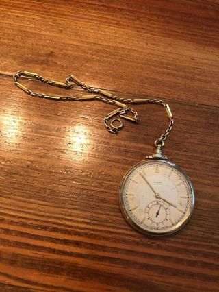 Antique Agassiz Chronograph Pocket Watch Perfect Dial Gold Thin Rare