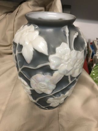 Art Deco Nouveau Phoenix Vase Sculpted Art - Ware Dogwood Vintage 1930’s