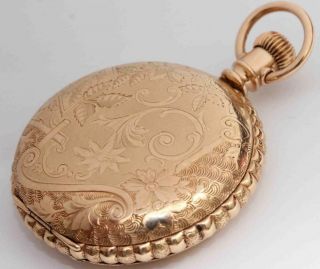 C.  1880 Antique Ornate Hampden 18 Size Hunting Case Pocket Watch - Railroad Grade