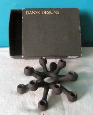 Boxed Vintage Jens Quistgaard Dansk Designs Black Cast Iron Spider Candle Holder