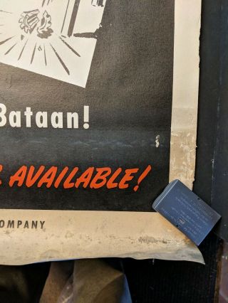 WW2 Propaganda Poster Japanese theme Bataan POW Mowhawk tools 42 