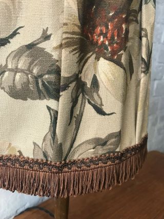 Vintage 1950 ' s 50 ' s Traditional Turned Pine Wooden Table Lamp & Floral Shade 5