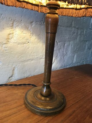 Vintage 1950 ' s 50 ' s Traditional Turned Pine Wooden Table Lamp & Floral Shade 7
