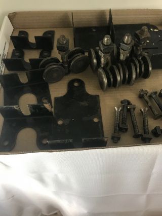 Vintage Barn Rollers With Some Hard Ware Nuts And Bolts