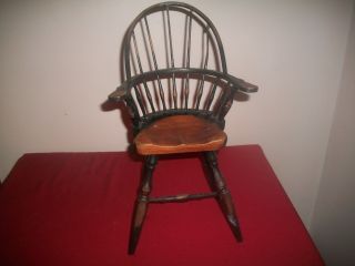Vintage Windsor Arm Chair Dolly Or Bear Chair 15 " X8x4 1/2 " Salesman Sample (?)