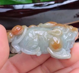 100 Natural Jade A Goods Hand - Carved 貔貅 Pendant 920
