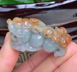 100 natural jade A goods hand - carved 貔貅 pendant 920 2