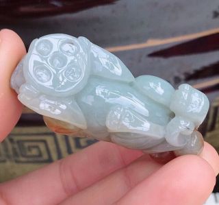 100 natural jade A goods hand - carved 貔貅 pendant 920 5