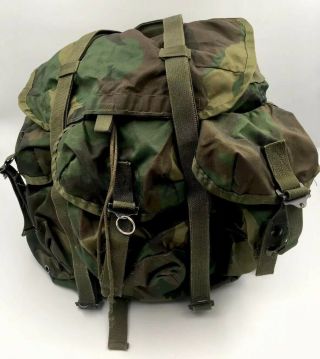 Vintage Camouflage U.  S Army Military Combat Nylon Field Pack Lc - 1 Alice Backpack