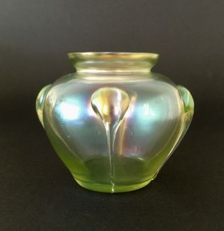 Loetz " Olympia " Iridescent Glass Vase With Tadpoles Applications,  Art Nouveau