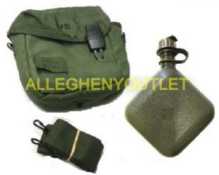2 Qt Od Collapsible Canteen W/ 2 Qt Od Canteen Cover All Us Military Issue