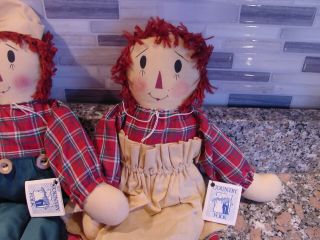 Primitive Country Folk Art Raggedy Ann and Andy Dolls 3