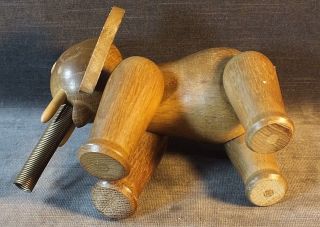 VTG Mid Century Jointed Wood Elephant Figurine Toy Schooline Zoo Line MS8.  2 4