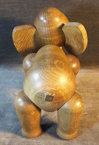 VTG Mid Century Jointed Wood Elephant Figurine Toy Schooline Zoo Line MS8.  2 5