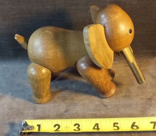 VTG Mid Century Jointed Wood Elephant Figurine Toy Schooline Zoo Line MS8.  2 6