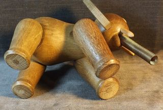 VTG Mid Century Jointed Wood Elephant Figurine Toy Schooline Zoo Line MS8.  2 7