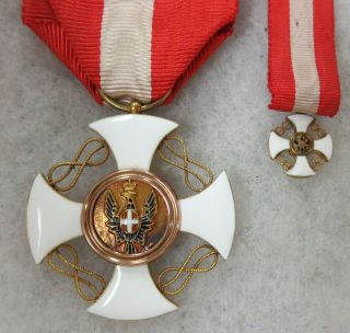WW2 Vintage ITALIAN ORDER of the CROWN Knights Grade & Mini Medal ITALY 4