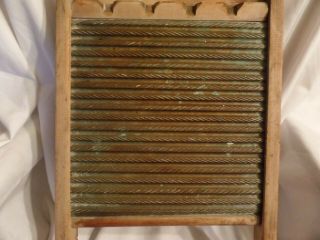 ANTIQUE PRIMITIVE NATIONAL WASHBOARD CO.  NO 801 BRASS KING OLD WASH BOARD 2